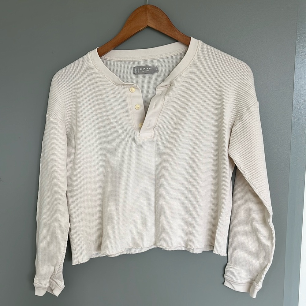 Everlane Organic Cotton Waffle Henley Shirt